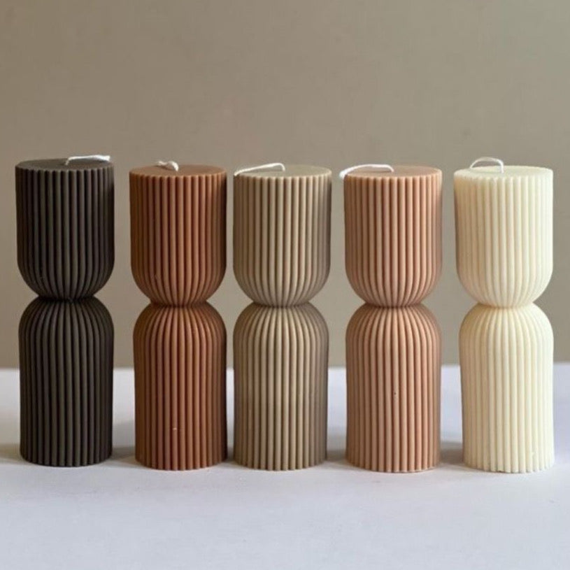 Stripe pillar candle