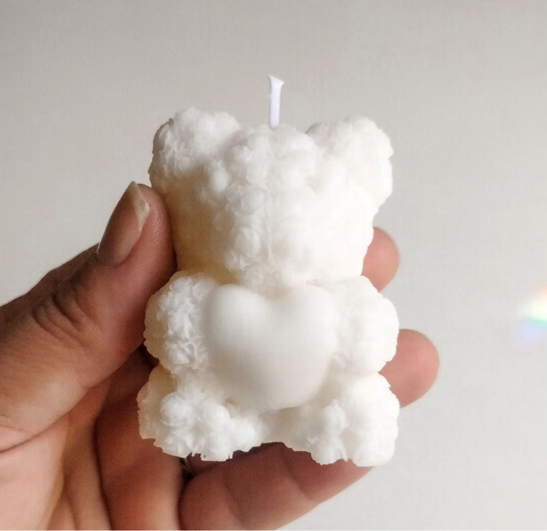 Mini Rose Bear Candle